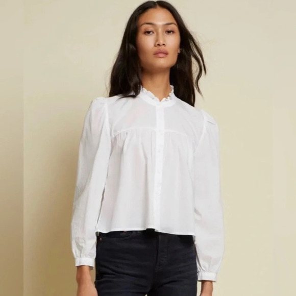 Nation LTD Chantelle Victorian Crop white Blouse- size xsmall - Picture 1 of 9